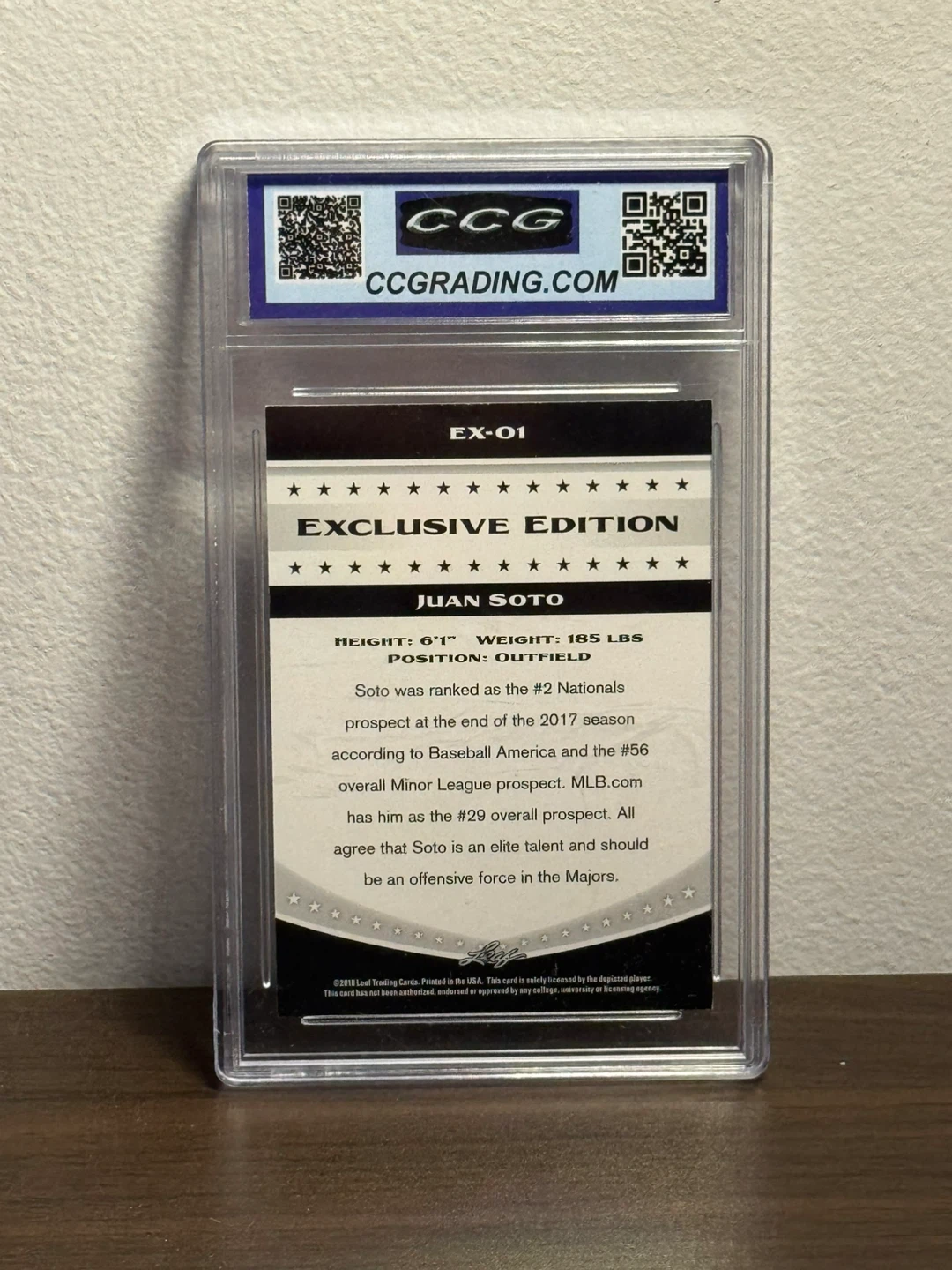Juan Soto 2018 Leaf Exclusive Edition Rookie Card - photo 2