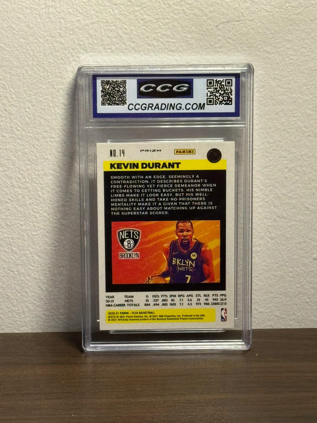Kevin Durant 2020-21 Panini Flux Prizm #14 Gem Mint 10 - photo 2