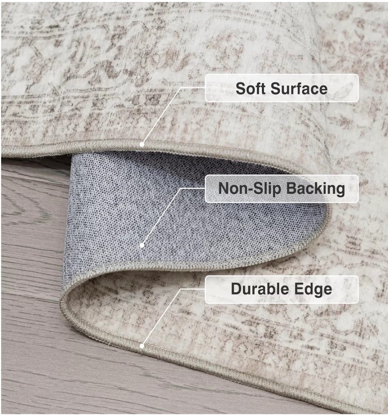 7x9  Feet Area Rug - Soft Surface, Non-Slip Backing - photo 2