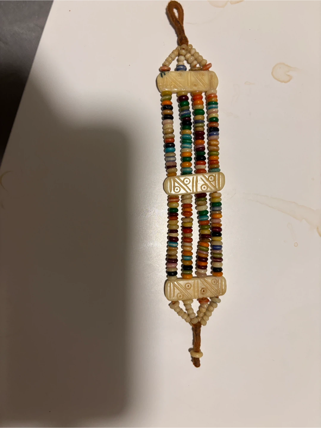 Vintage 1990s Tribal Bone Beaded  – Handmade Ethnic Jewelry