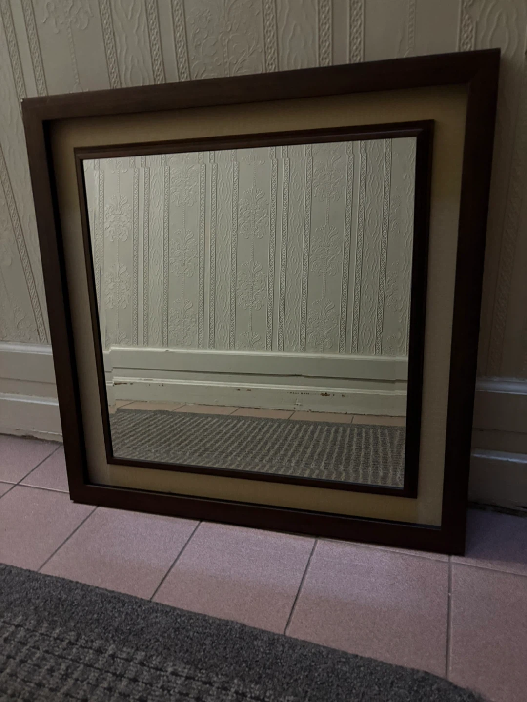 Framed Wall Mirror - Brown & Beige - photo 2