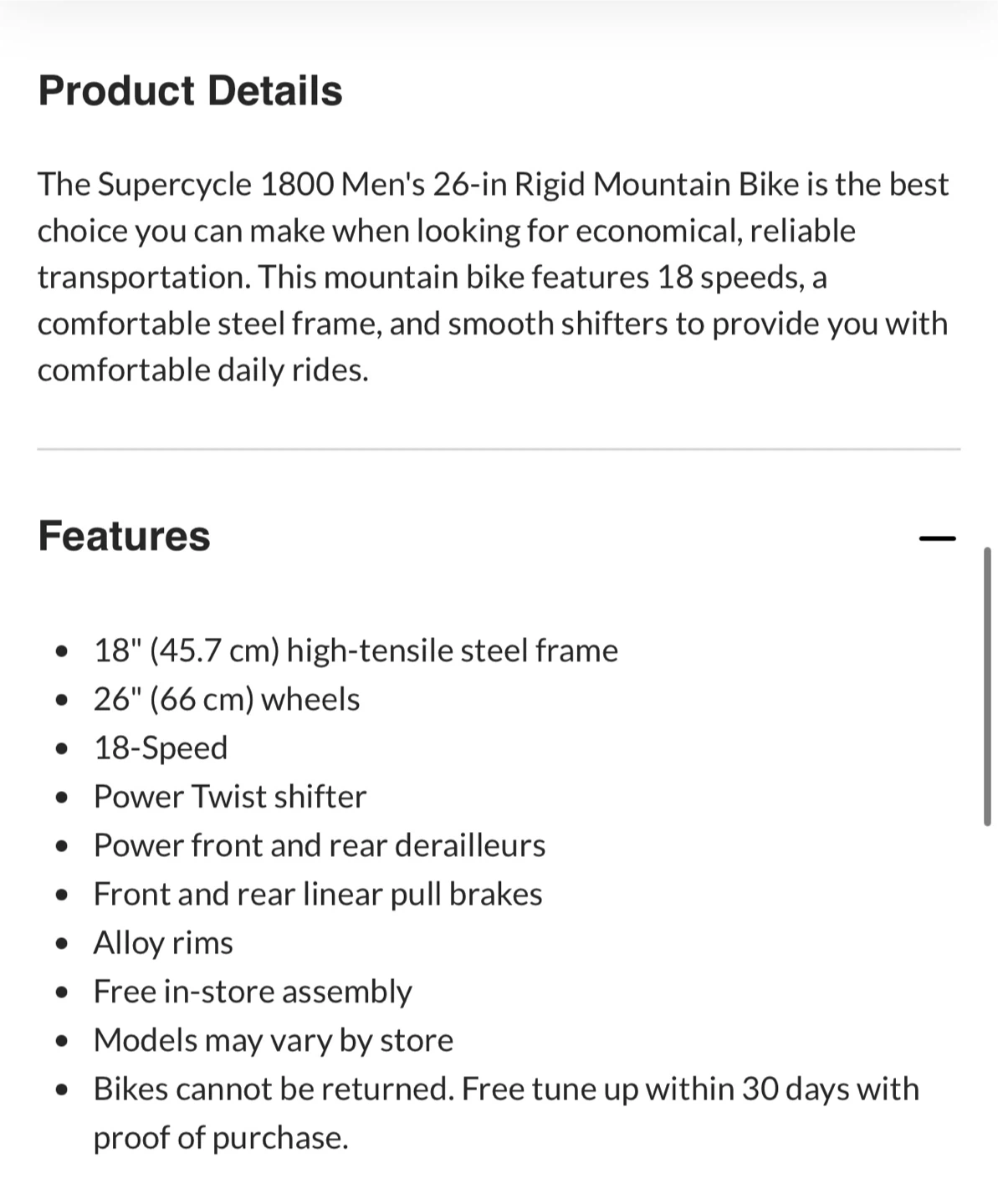 Supercycle 1800 Hardtail Mountain Bike - 26 inch - photo 4