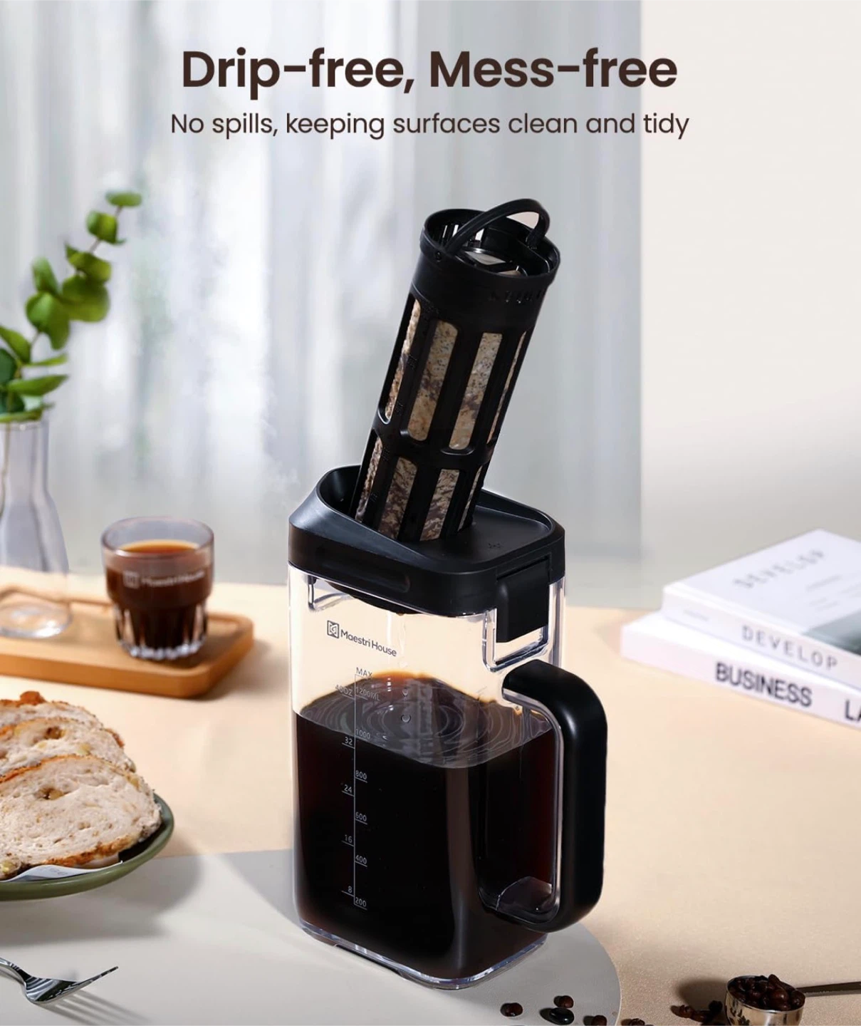 Maestri House Compact Cold Brew Coffee Maker/Pitcher 41oz - photo 3