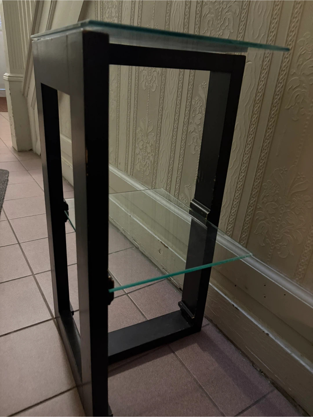 Black Glass Shelf Table - photo 2