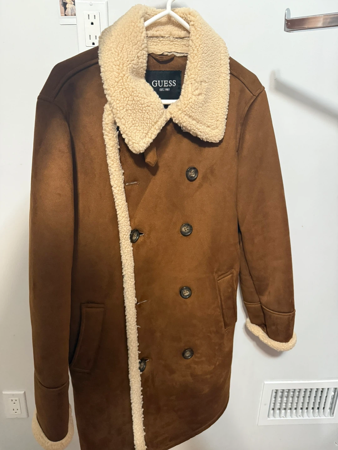 GUESS Mens Faux Shearling Coat, Small - photo 3