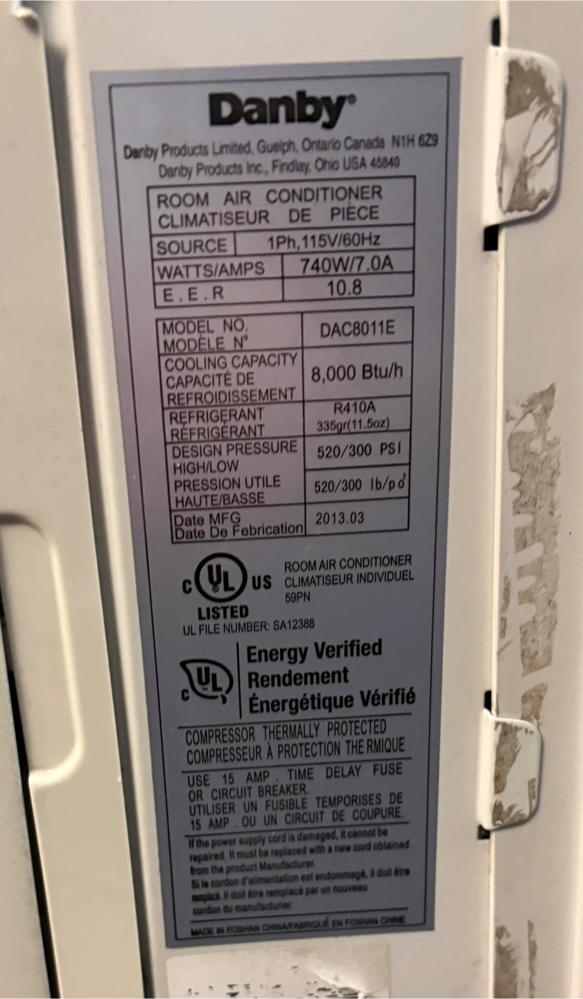 Danby 8,000 BTU Room Window Air Conditioner - photo 5