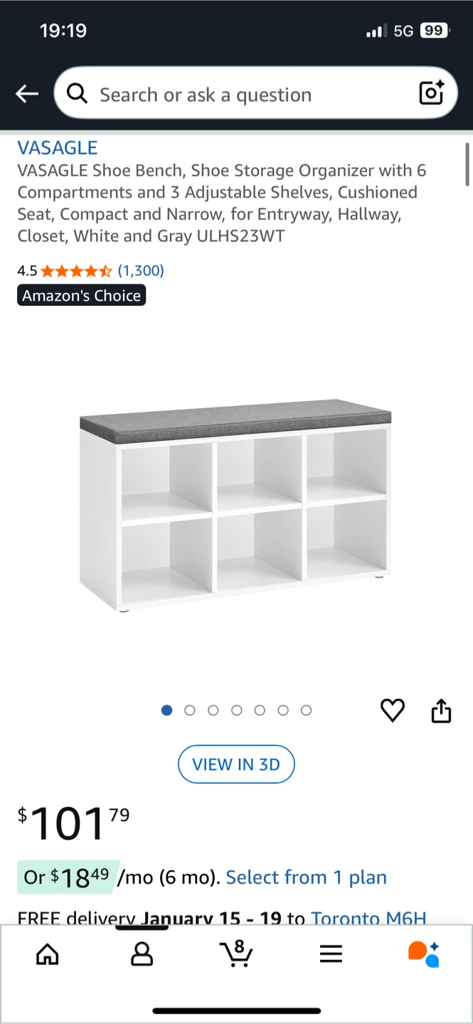 VASAGLE Shoe Bench - Storage Organizer - photo 3