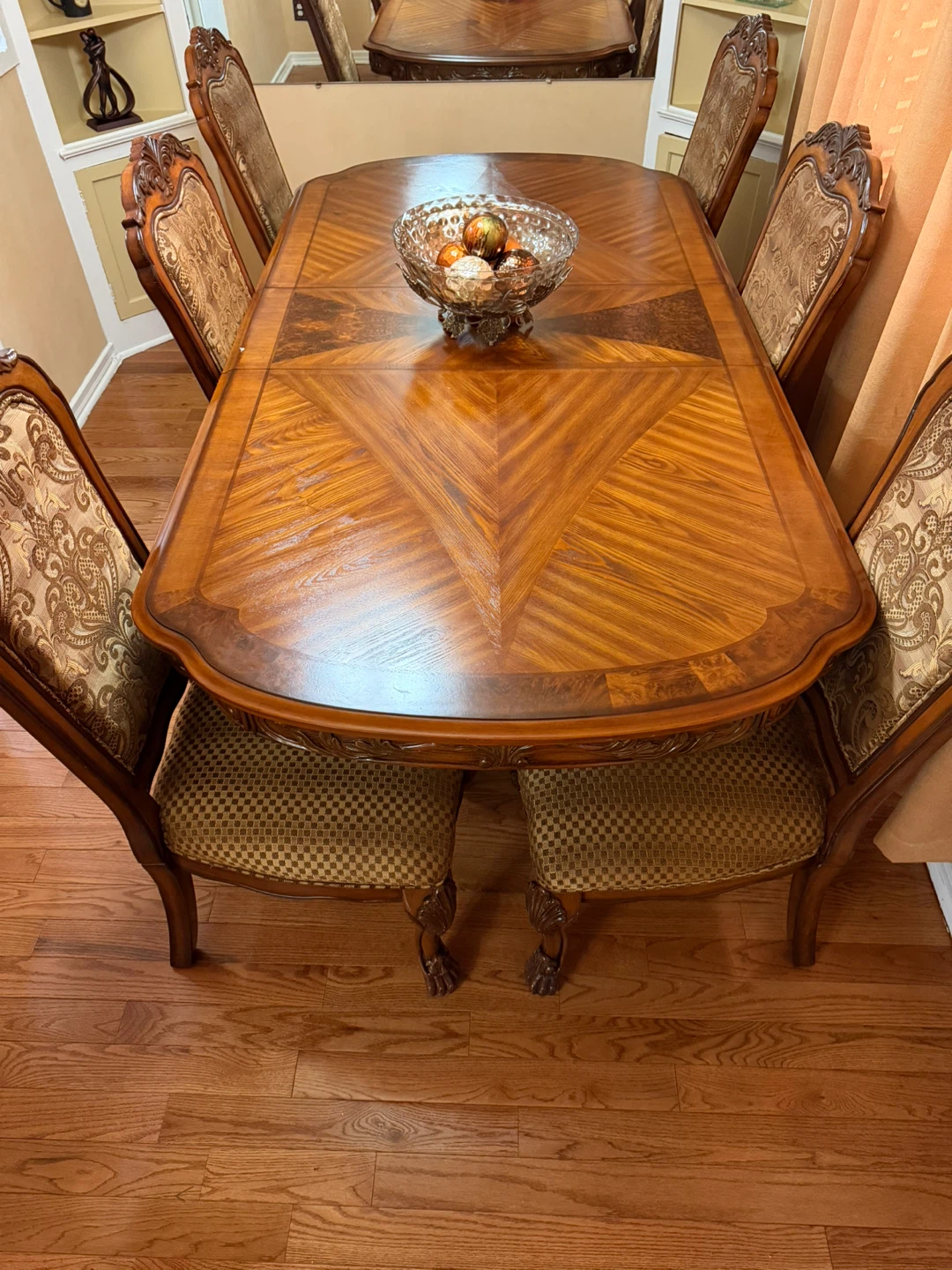 Wooden Dining Table with 6 Chairs