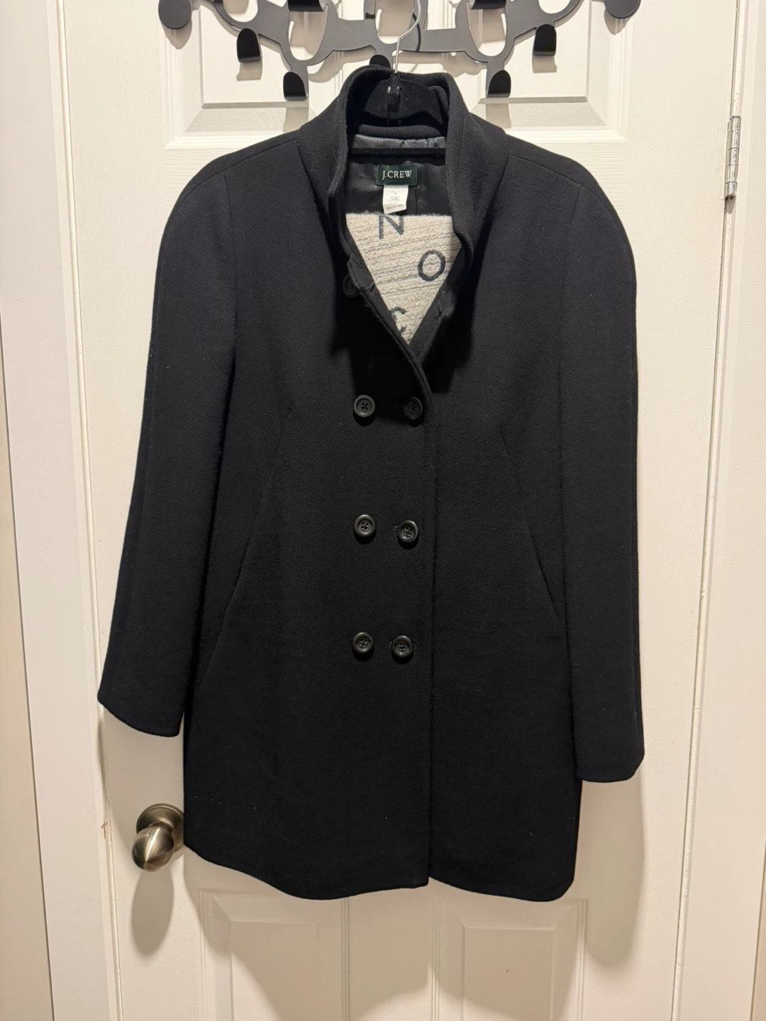 J.Crew Black Wool Coat - Size 4