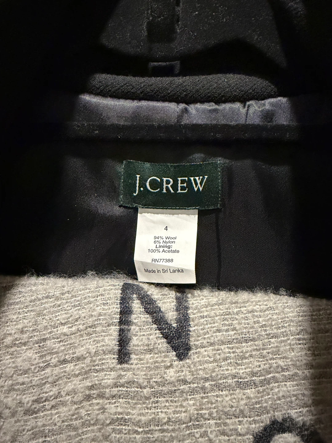 J.Crew Black Wool Coat - Size 4 - photo 4
