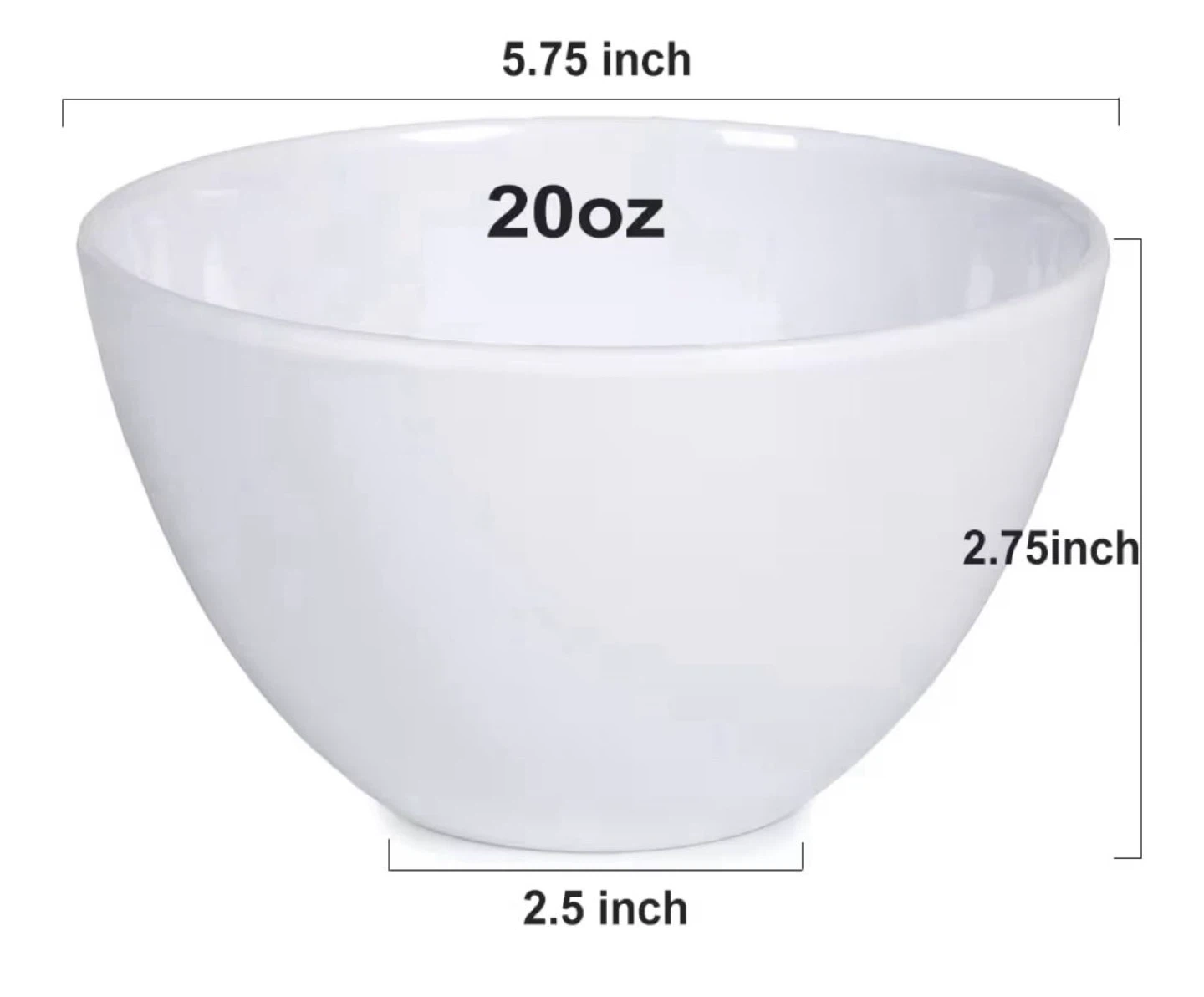 WebbyLee White Bowls (6) - 20 oz - photo 4