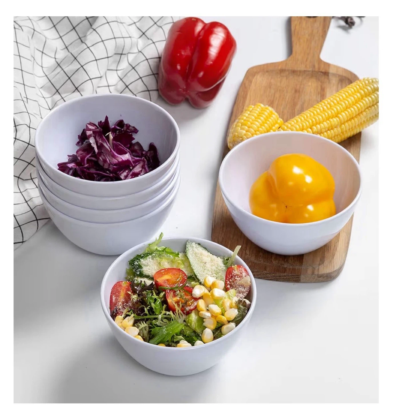 WebbyLee White Bowls (6) - 20 oz