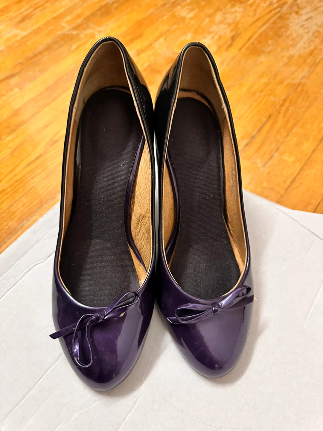Purple Black Gradation Leather Heels - Size 8