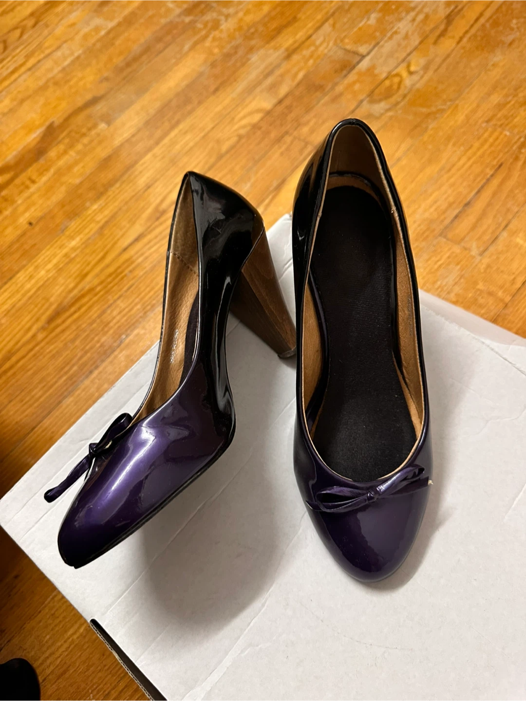 Purple Black Gradation Leather Heels - Size 8 - photo 2
