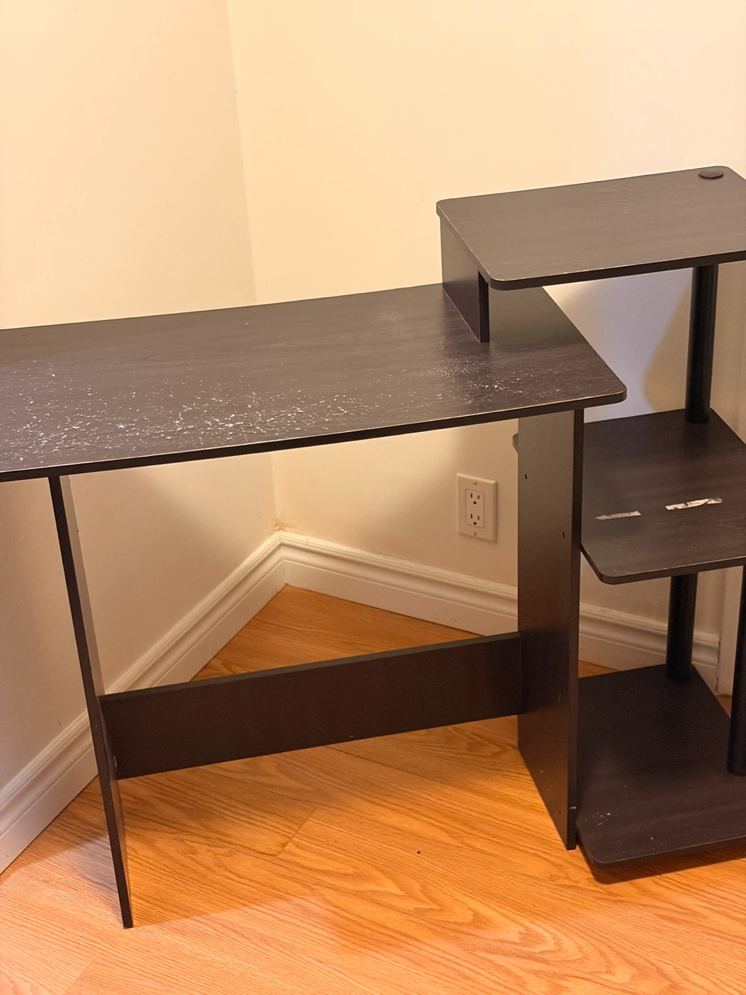 Dark Brown Computer Desk with Shelving - photo 3