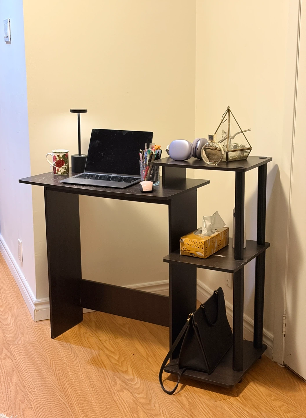 Dark Brown Computer Desk with Shelving
