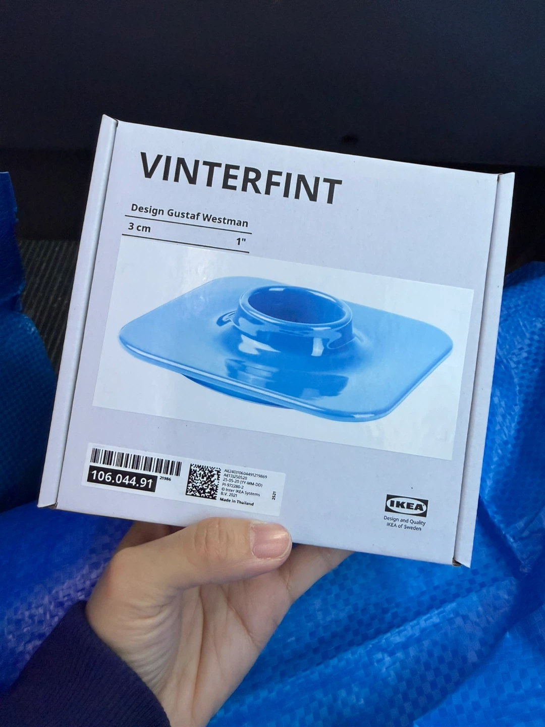 Gustaf Westman x IKEA VINTERFINT Candle Holder, Blue - photo 2