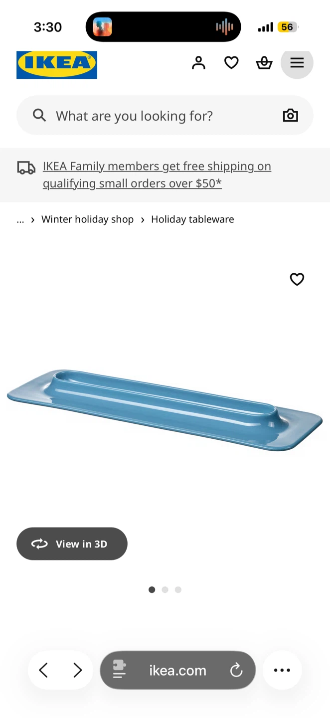 Gustaf Westman x IKEA VINTERFINT Serving Plate 15¾x5½"