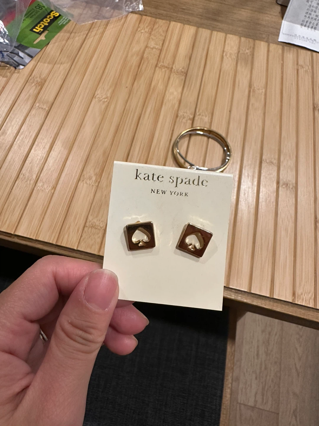 Kate Spade Square Stud Earrings & Bangle Set - photo 2