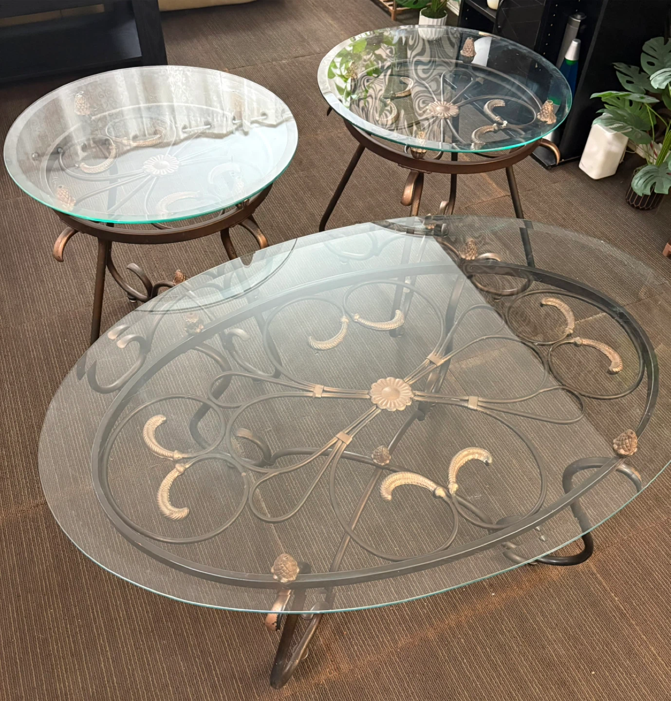 Glass Top Coffee & End Table Set