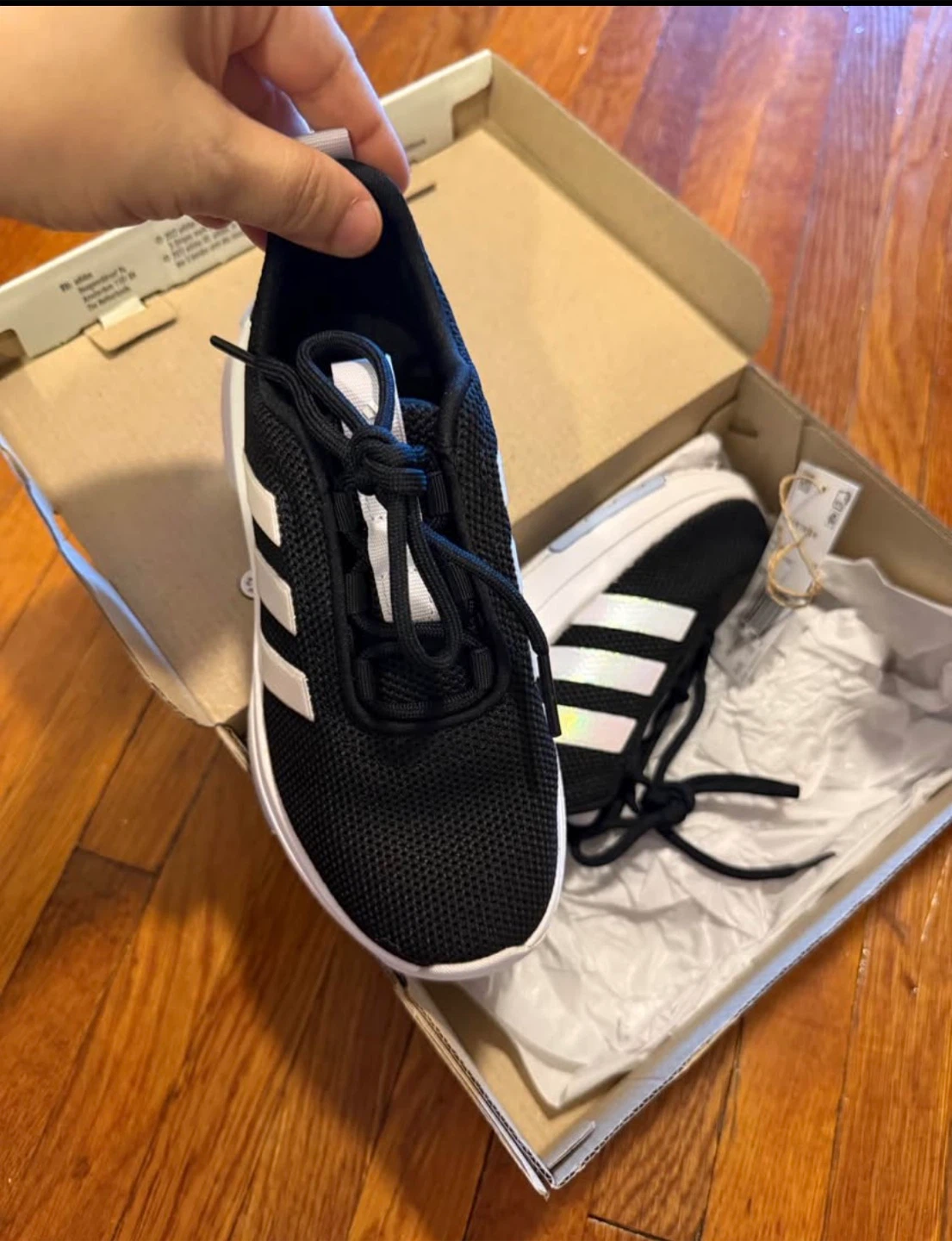 Adidas Racer TR23 K Black/White, Size 12.5 US Kids - New! - photo 4