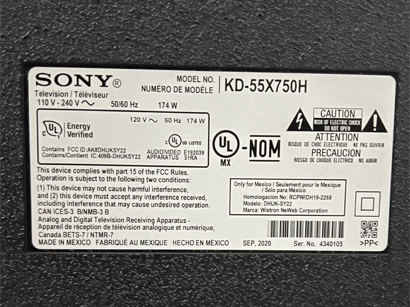 Sony 55" 4K TV. KD-55X750H - photo 3