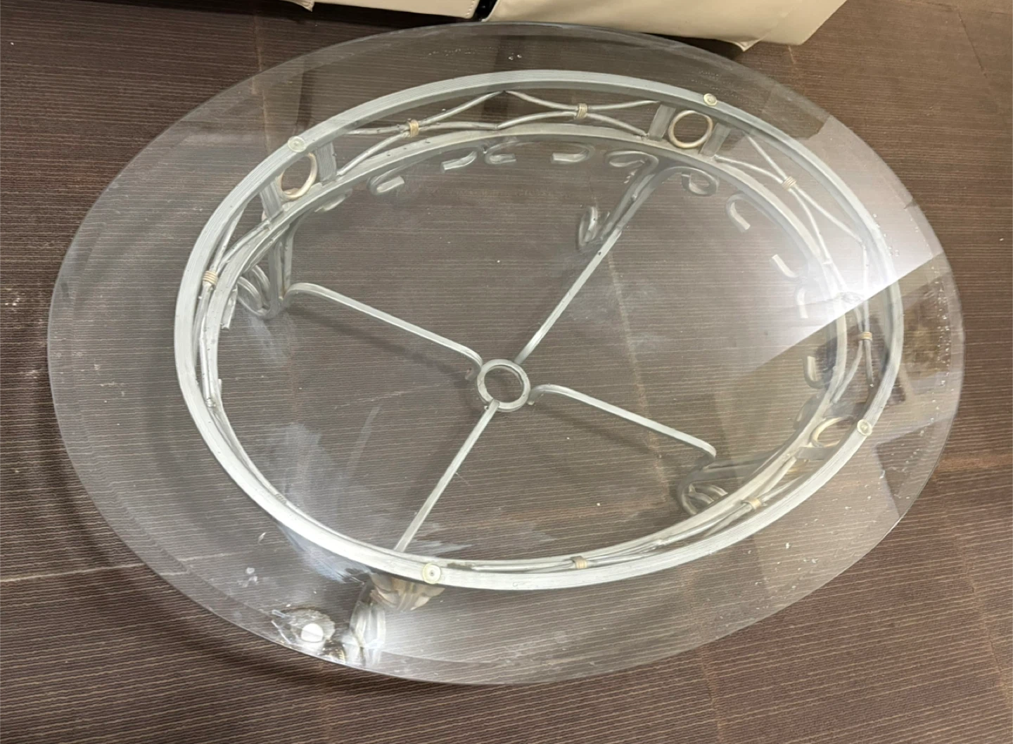 Oval Glass Coffee Table - Silver Frame - photo 3