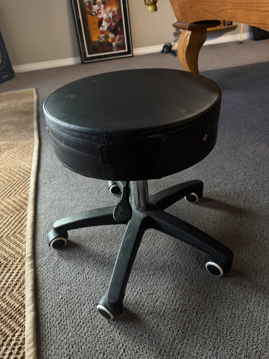 Adjustable Height Rolling Stool
