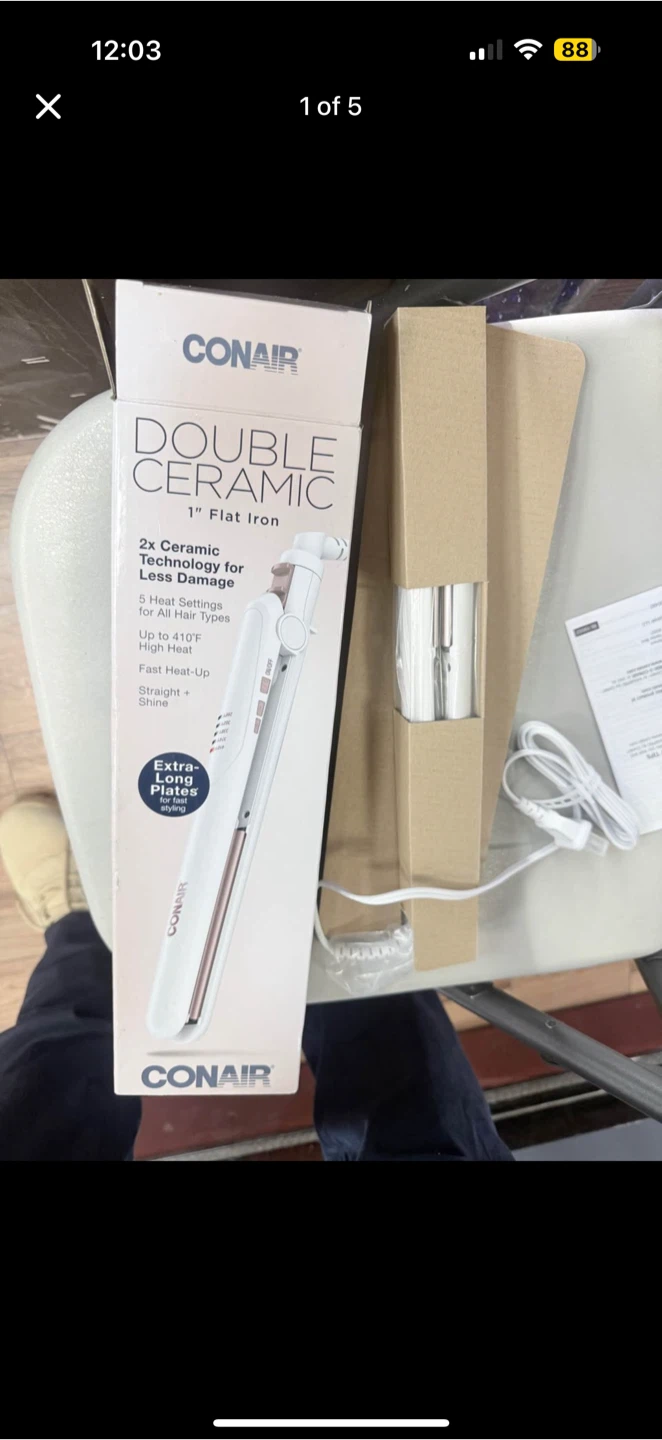 Conair Double Ceramic 1" Flat Iron - New - photo 5