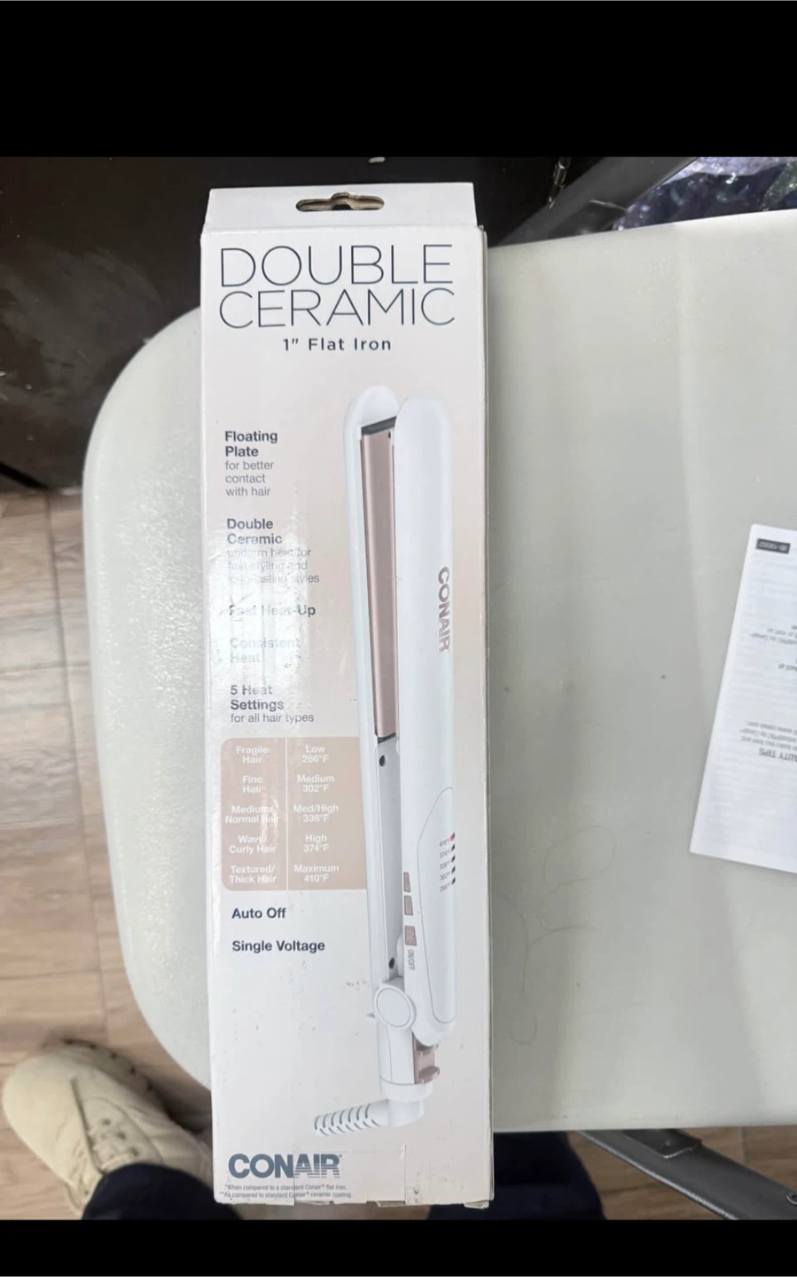 Conair Double Ceramic 1" Flat Iron - New
