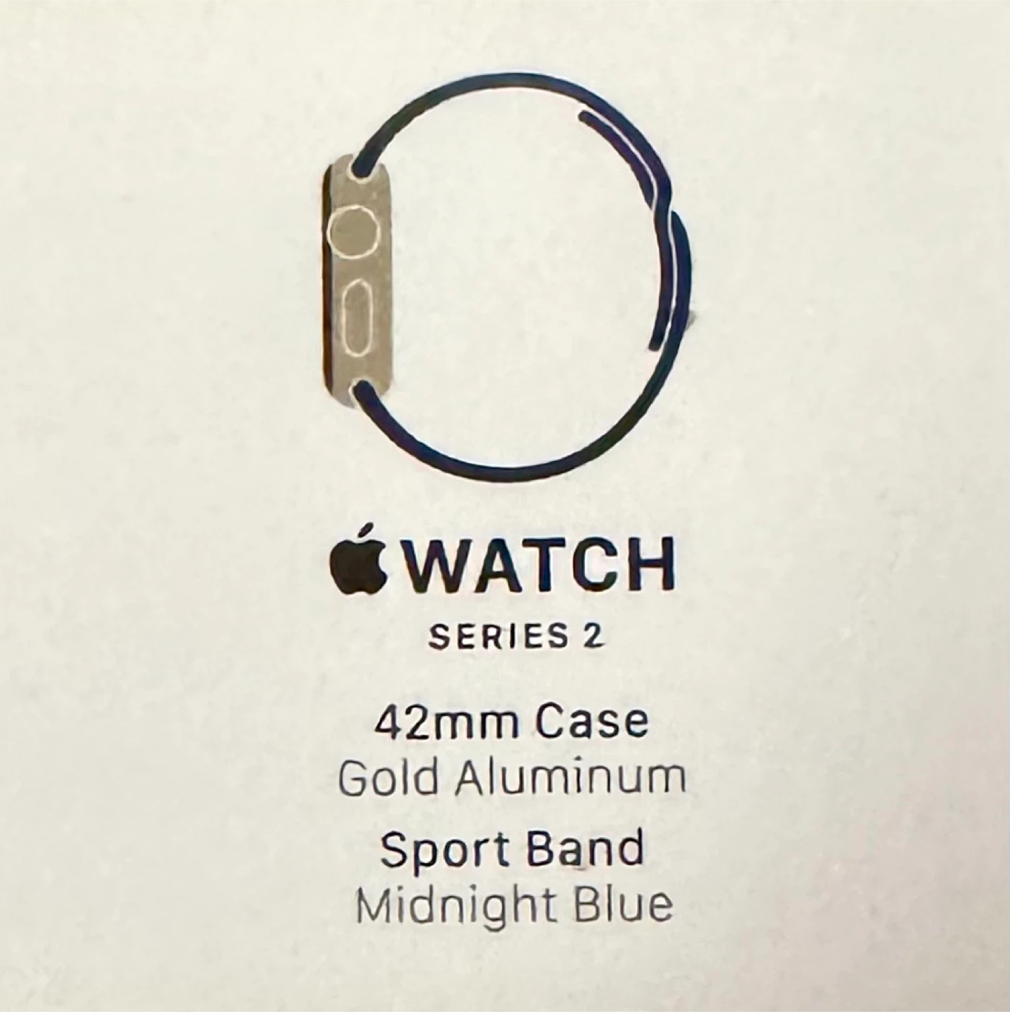 Apple Watch Series 2, 42mm, Gold Aluminum, Midnight Blue Band