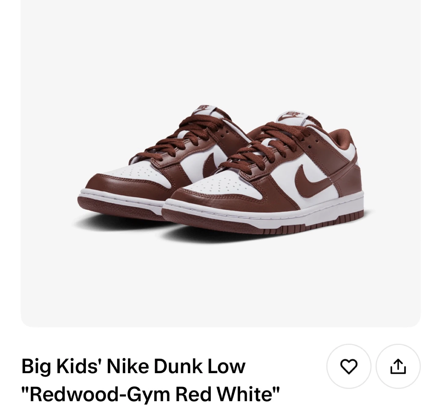 Nike Dunk Low Redwood-Gym Red White
