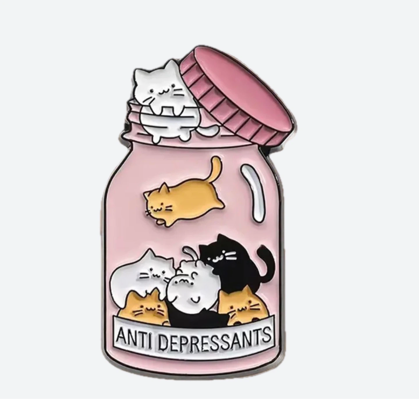 Cats in a Jar Enamel Pin - Anti Depressants