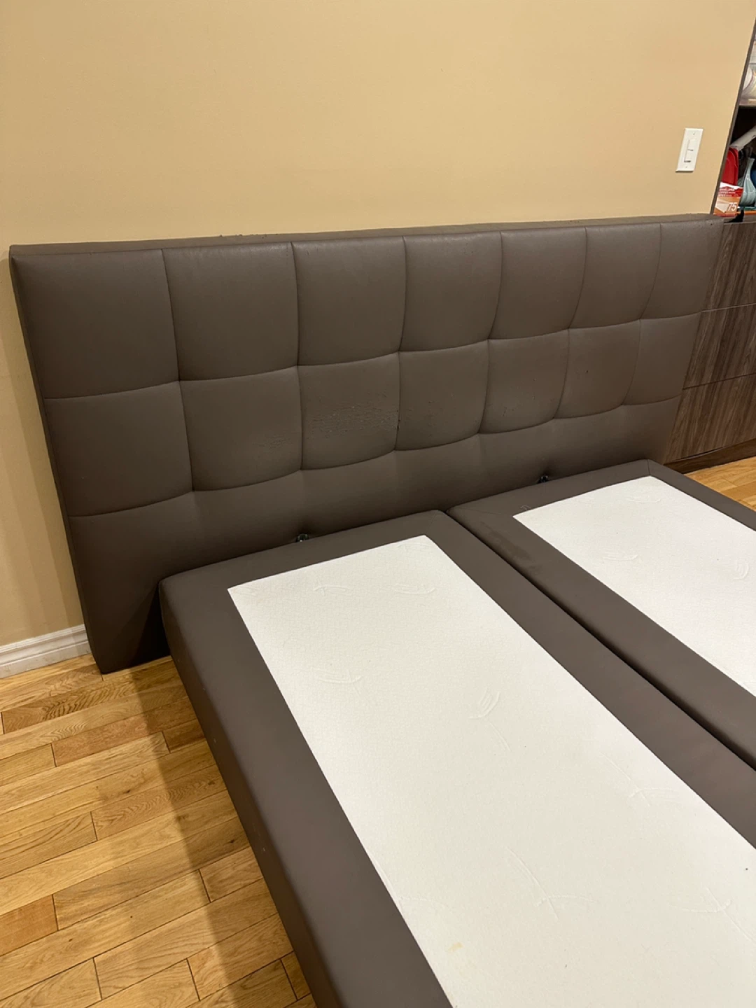 Grey European Queen Faux Leather Platform Bed (CAN DELIVER) - photo 4