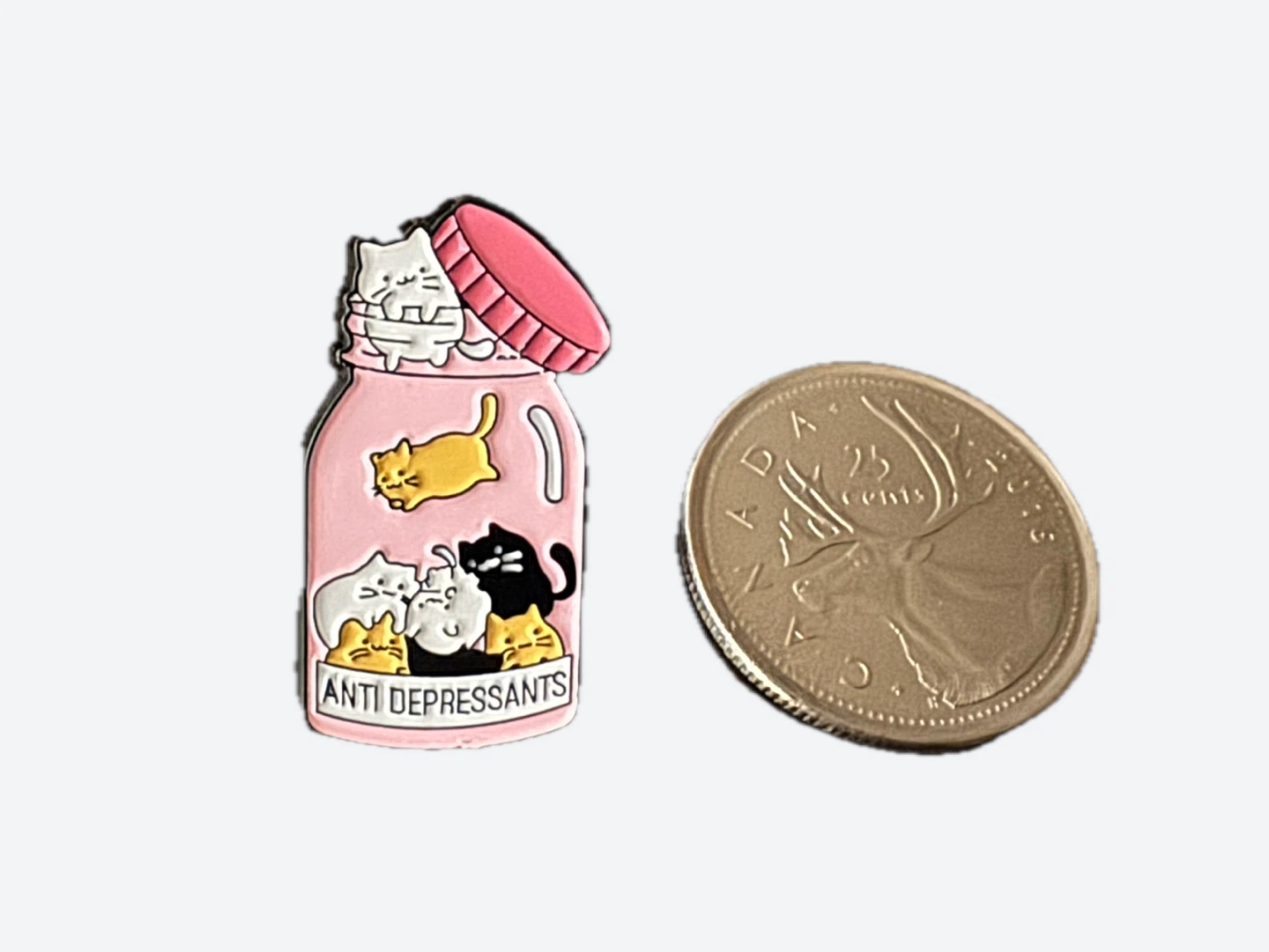 Cats in a Jar Enamel Pin - Anti Depressants - photo 2