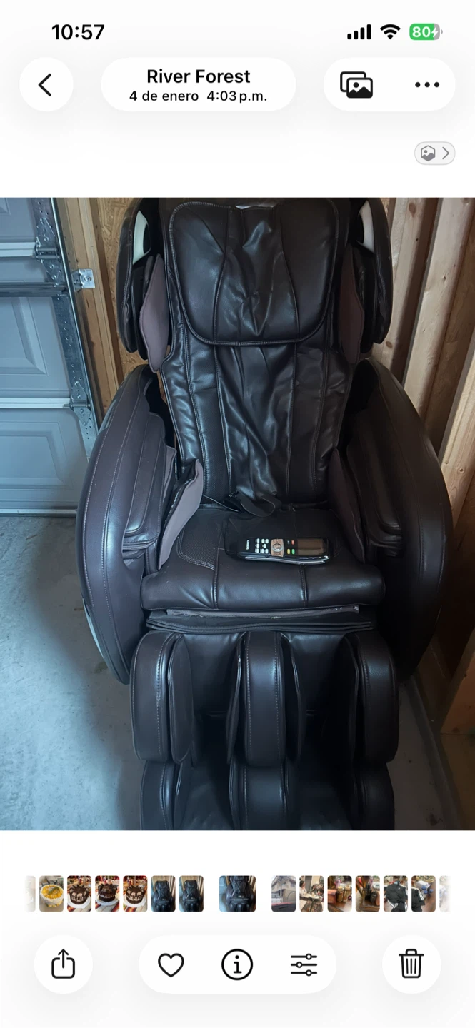 Brown Leather Massage Chair - photo 2