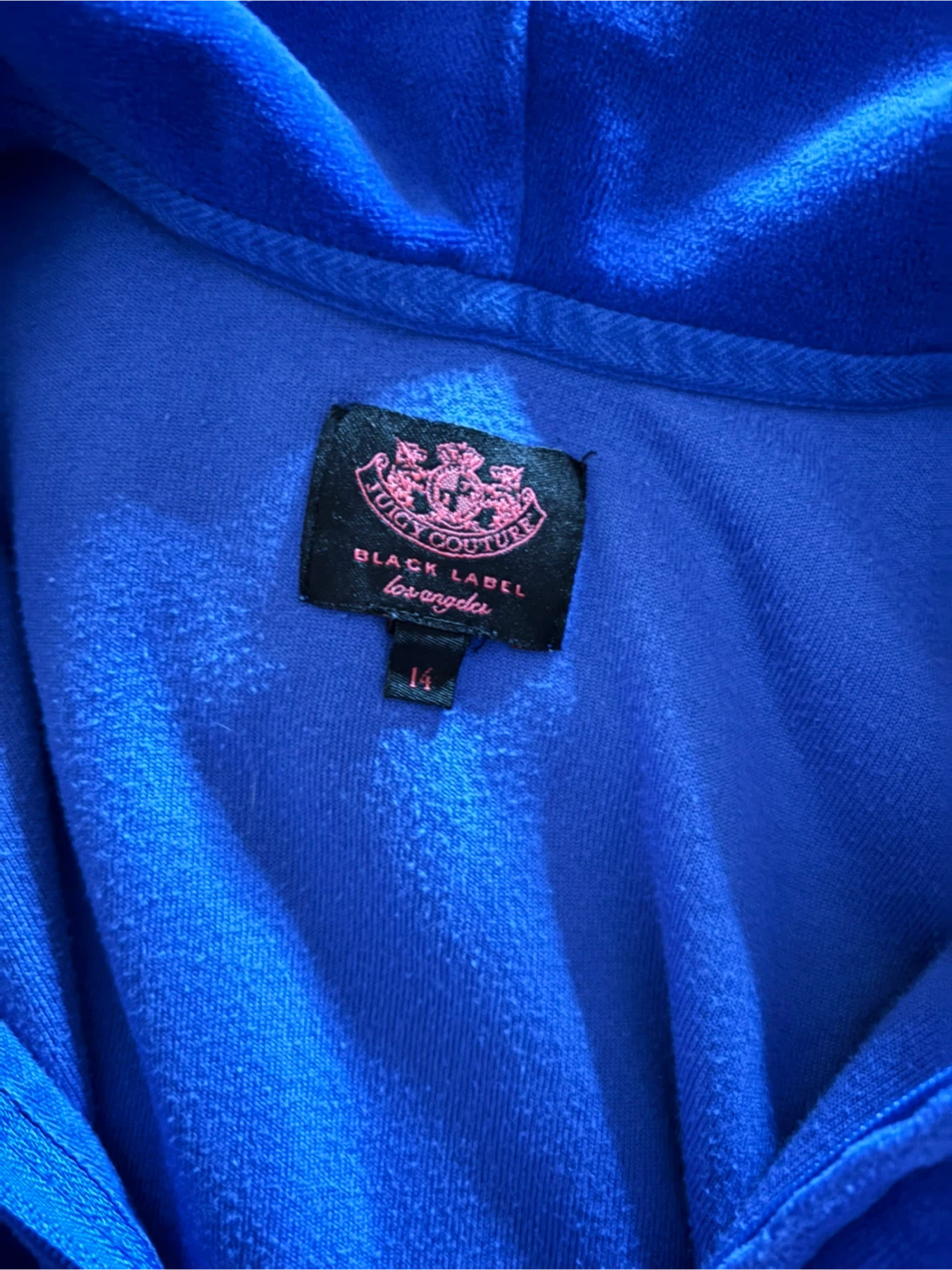 Juicy Couture Blue Velour Hoodie, Size 14 - photo 2