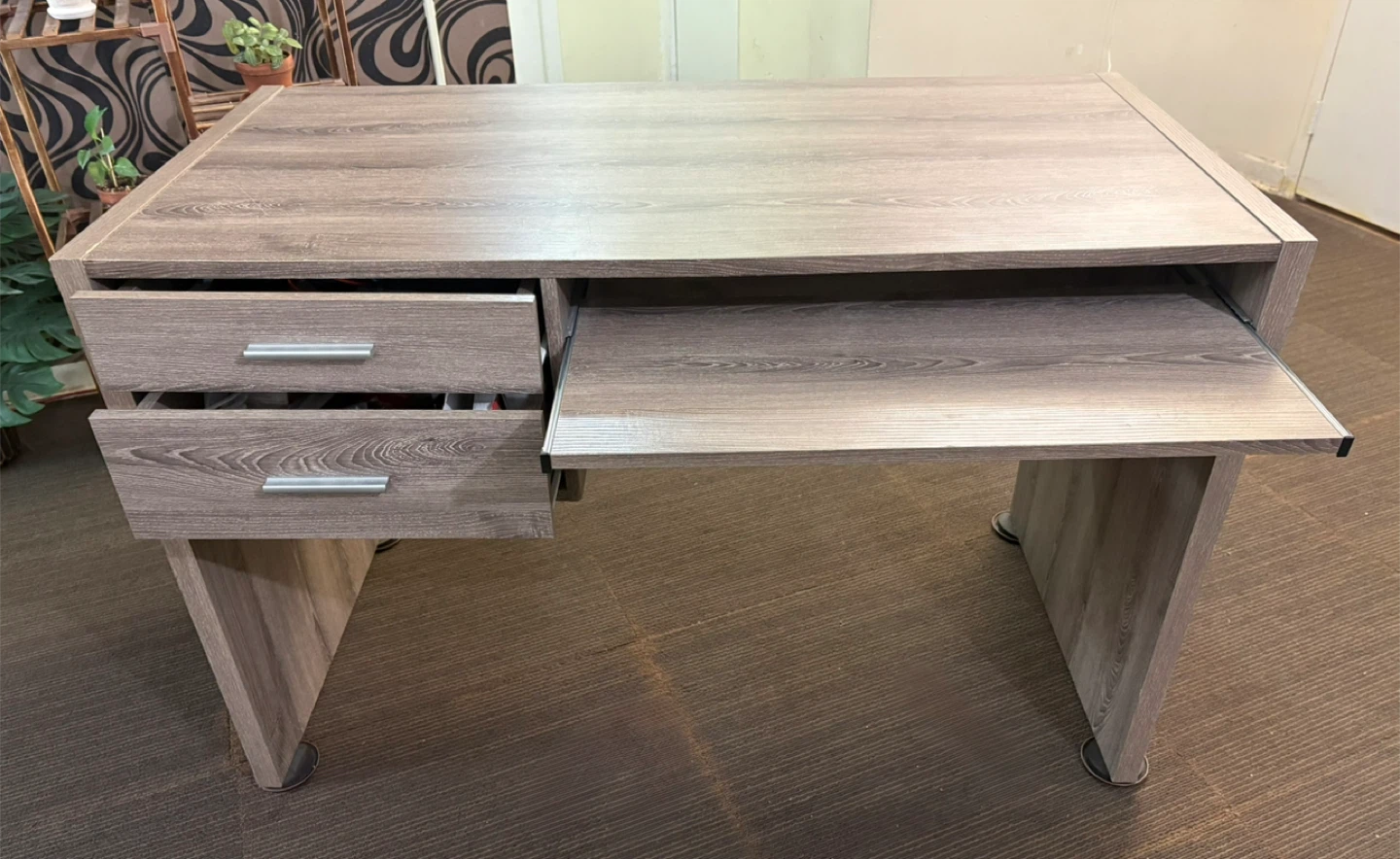 Wood Grain Desk with Drawers - photo 2