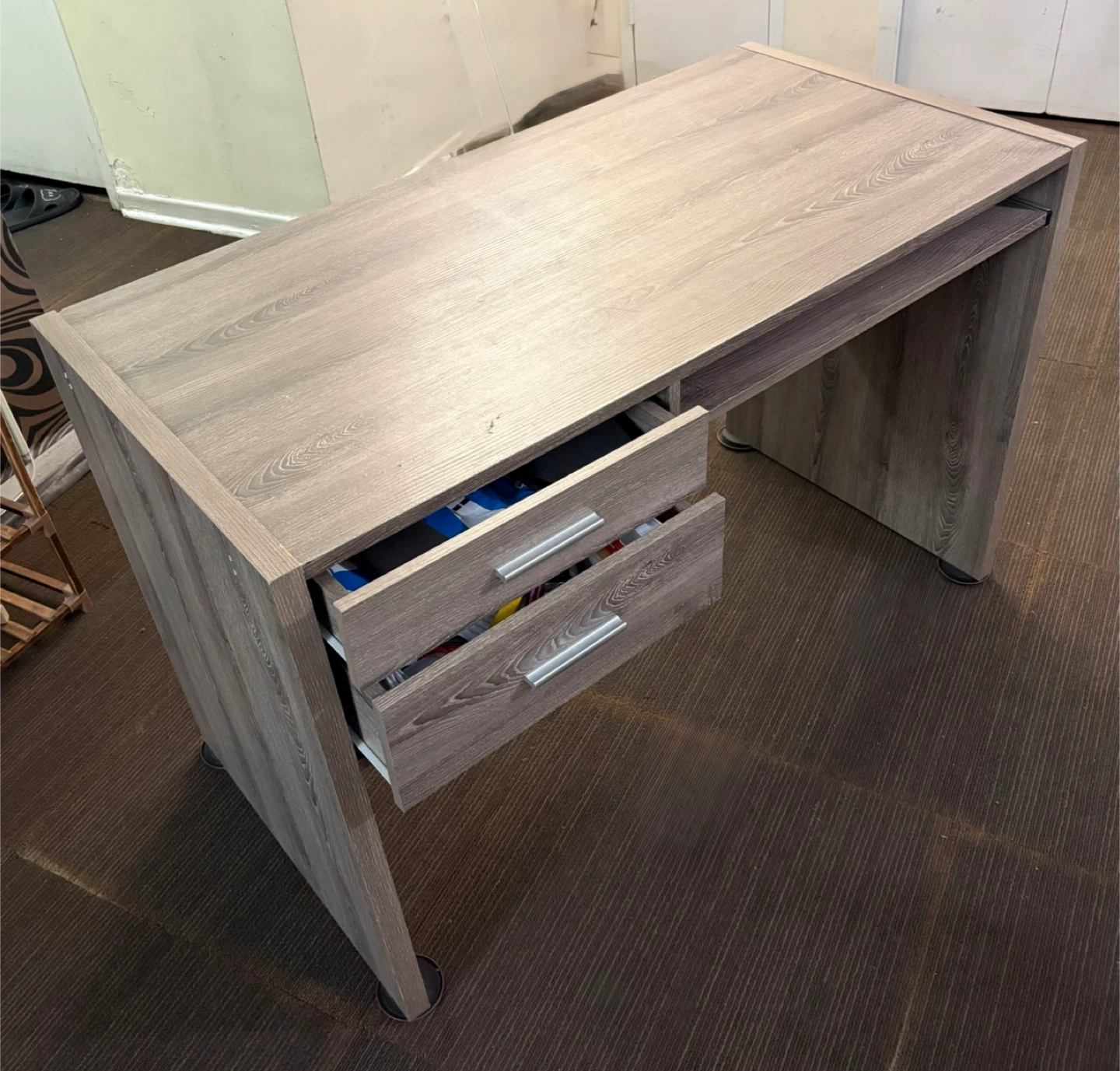 Wood Grain Desk with Drawers - photo 3