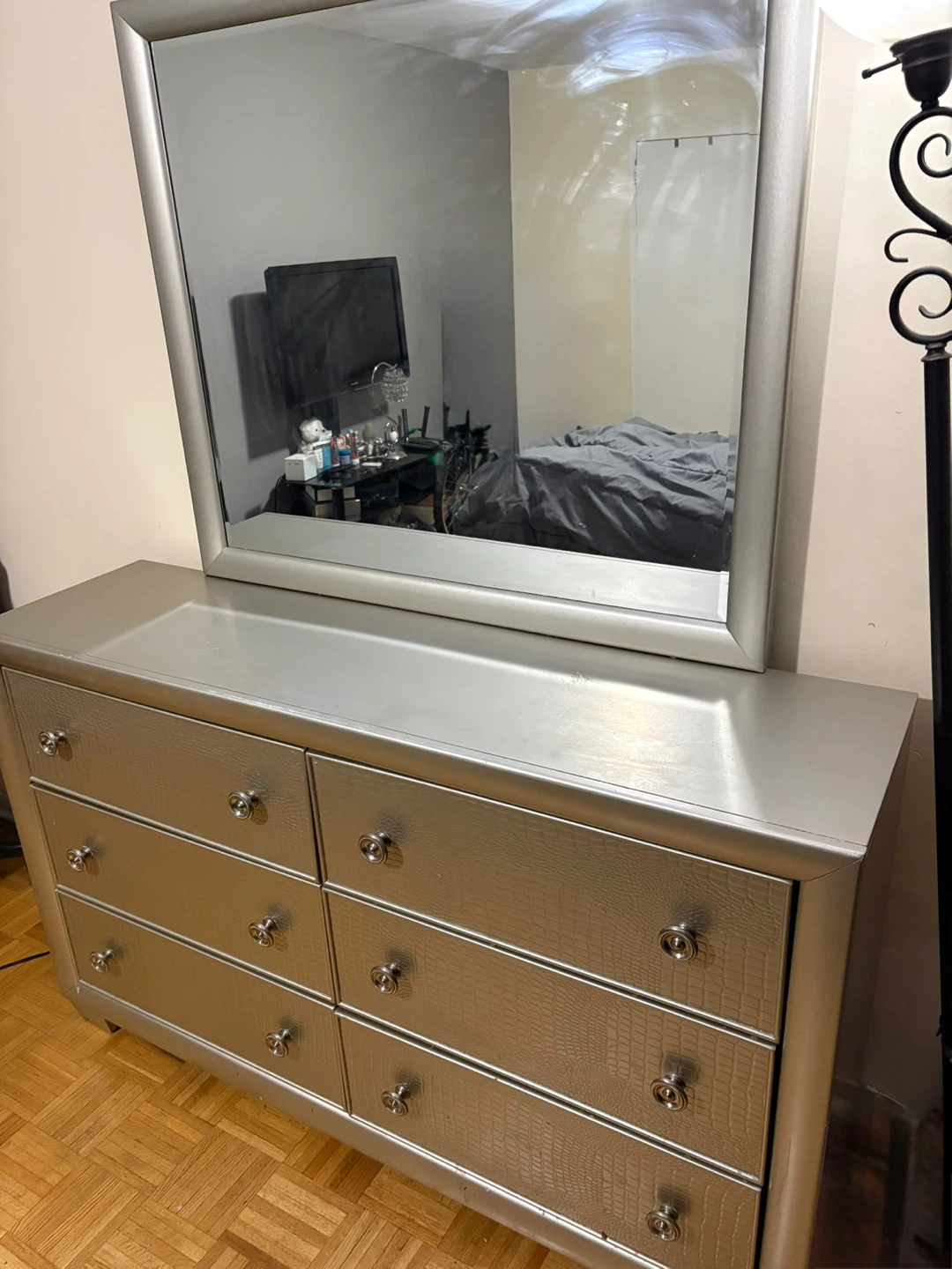 Silver Dresser/Vanity with Mirror - photo 2