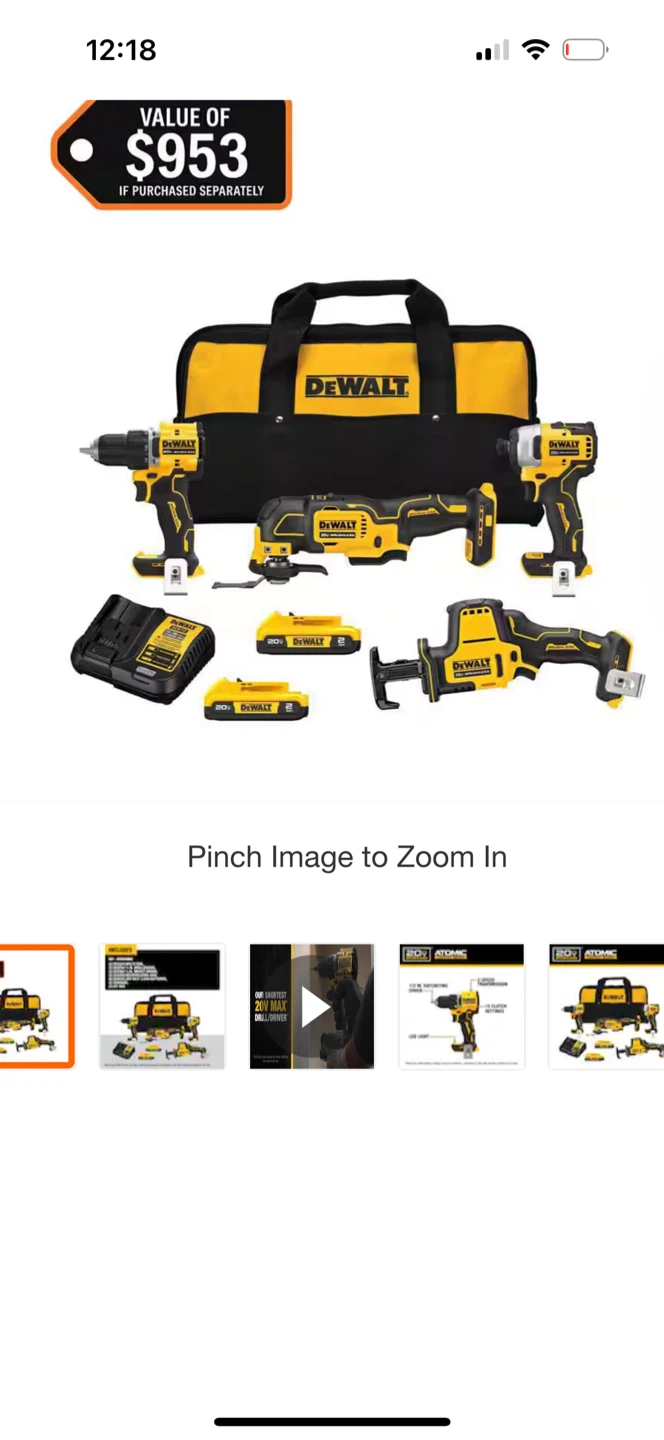 New DeWalt Atomic 20V 4-Tool Combo Kit DCK468D2