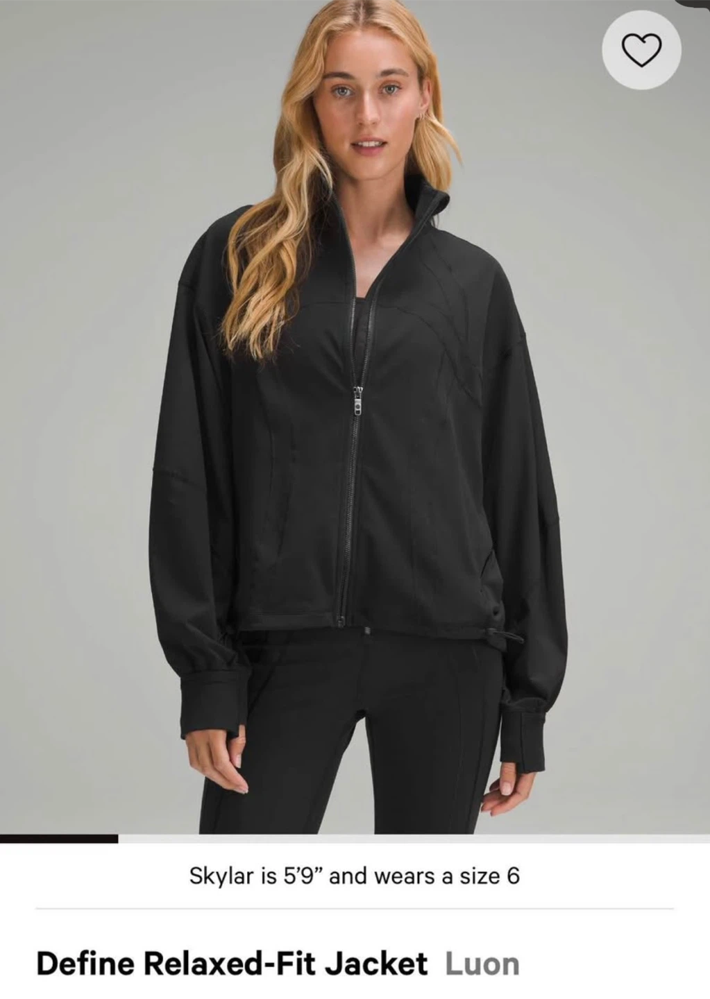 Lululemon Define Relaxed-Fit Jacket Luon Black Size 6