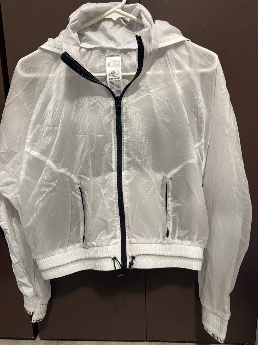 Decathlon White Windbreaker Jacket - Size M