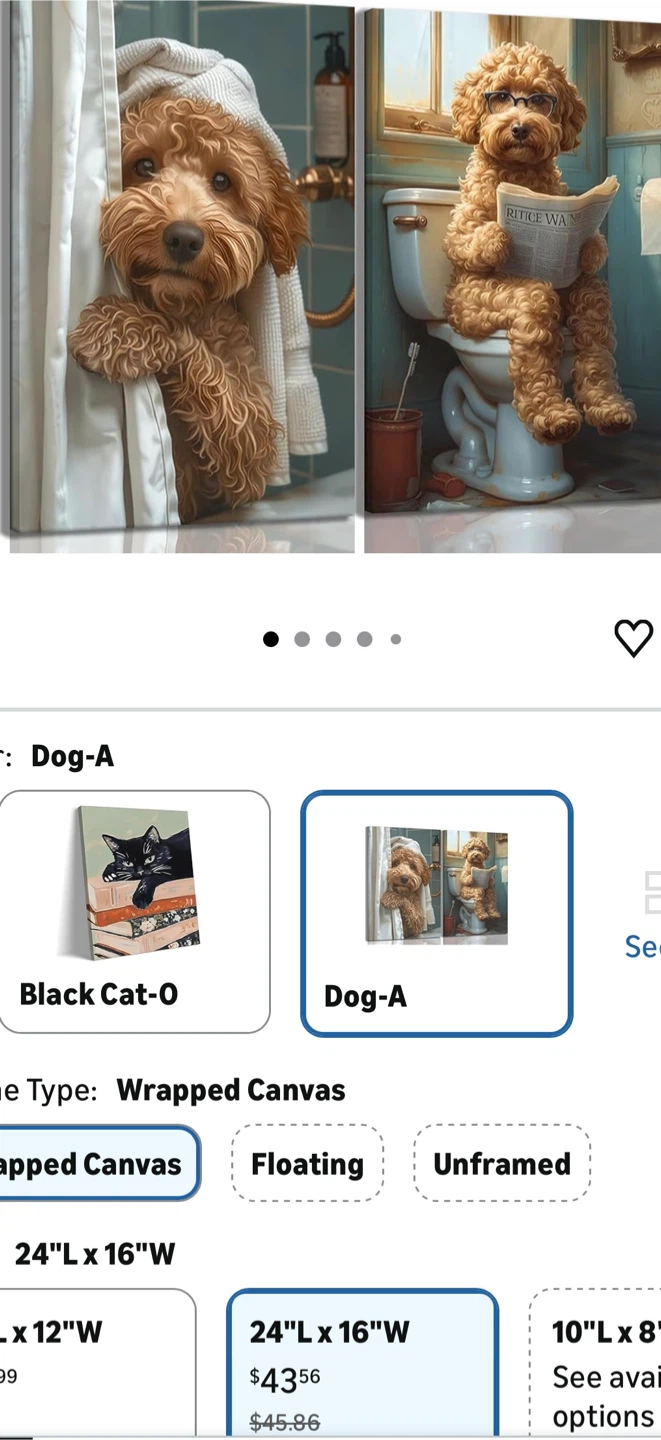 Dog-A Canvas Wall Art 24"x16" Set of 2 - photo 4