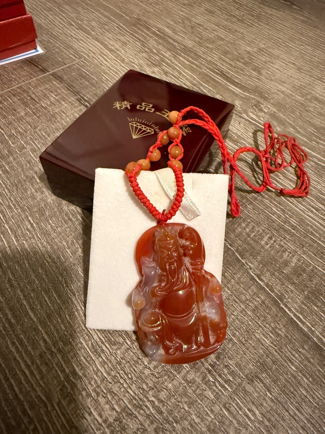 Red Agate Pendant with Box ｜ Gift for Man