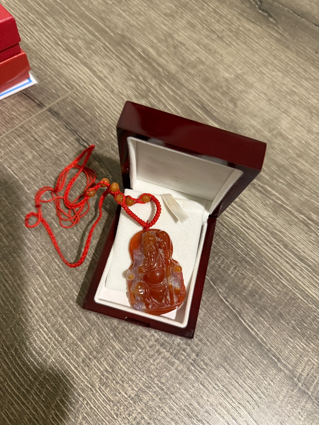 Red Agate Pendant with Box ｜ Gift for Man - photo 3
