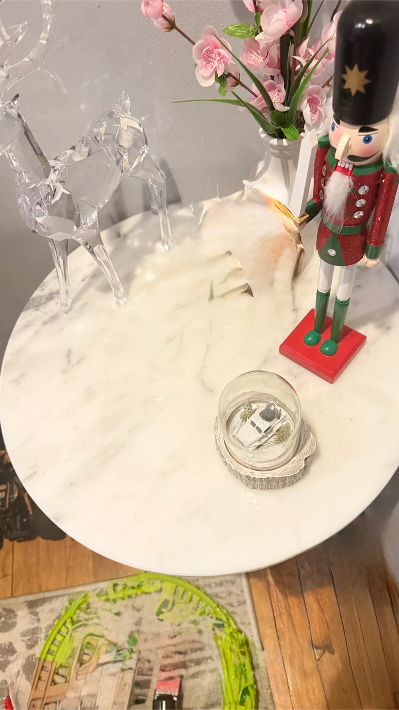 Round Marble Top Side Table - photo 2