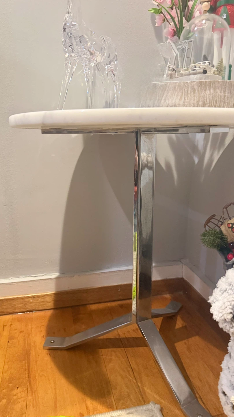 Round Marble Top Side Table