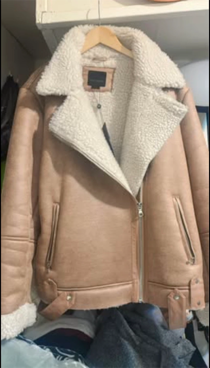 Decibel Faux Leather Aviator Jacket - Size L - photo 2