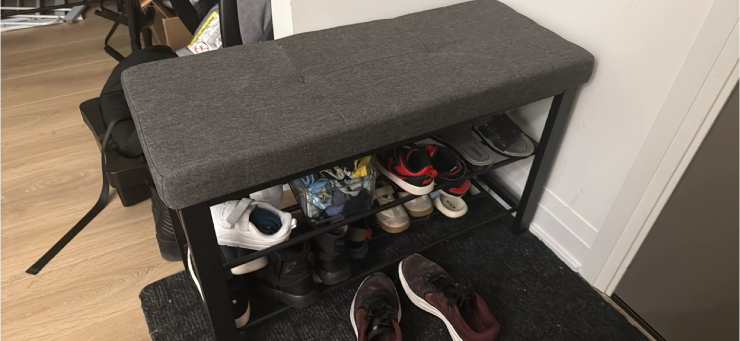 Shoe Rack Bench - Grey